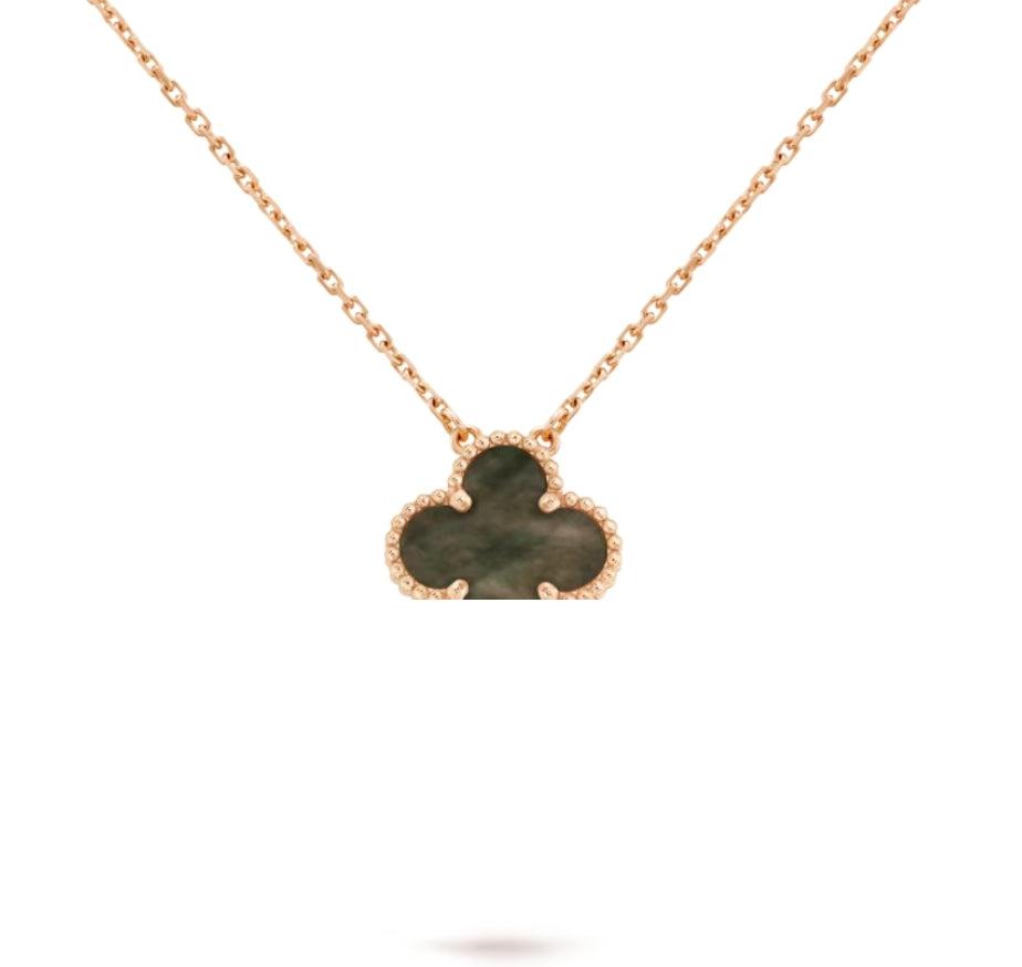 Clover Leaf Necklace, 925 Silver, 18k Gold Plated