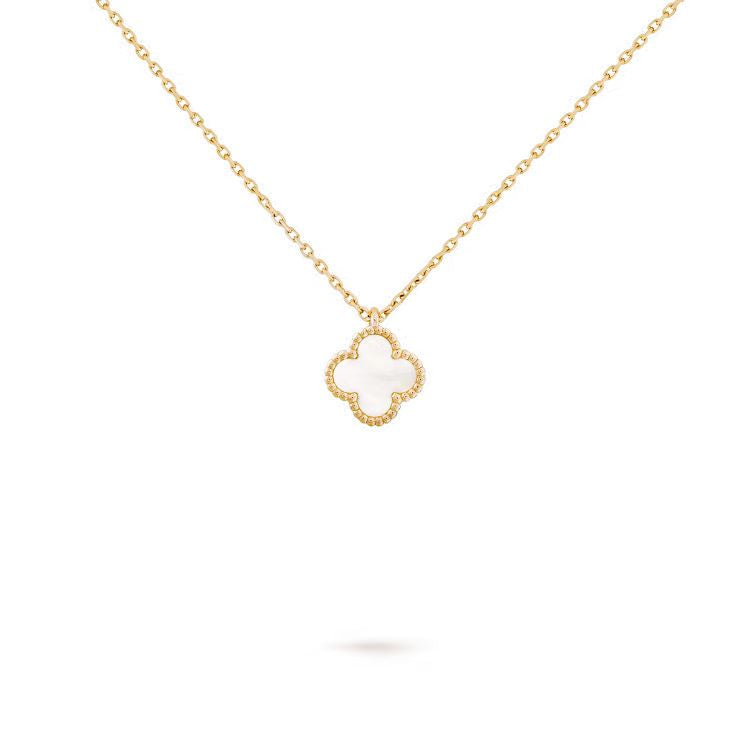 Clover Leaf Necklace, 925 Silver, 18k Gold Plated
