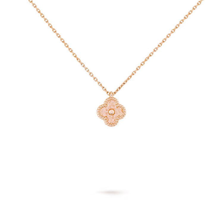Clover Leaf Necklace, 925 Silver, 18k Gold Plated