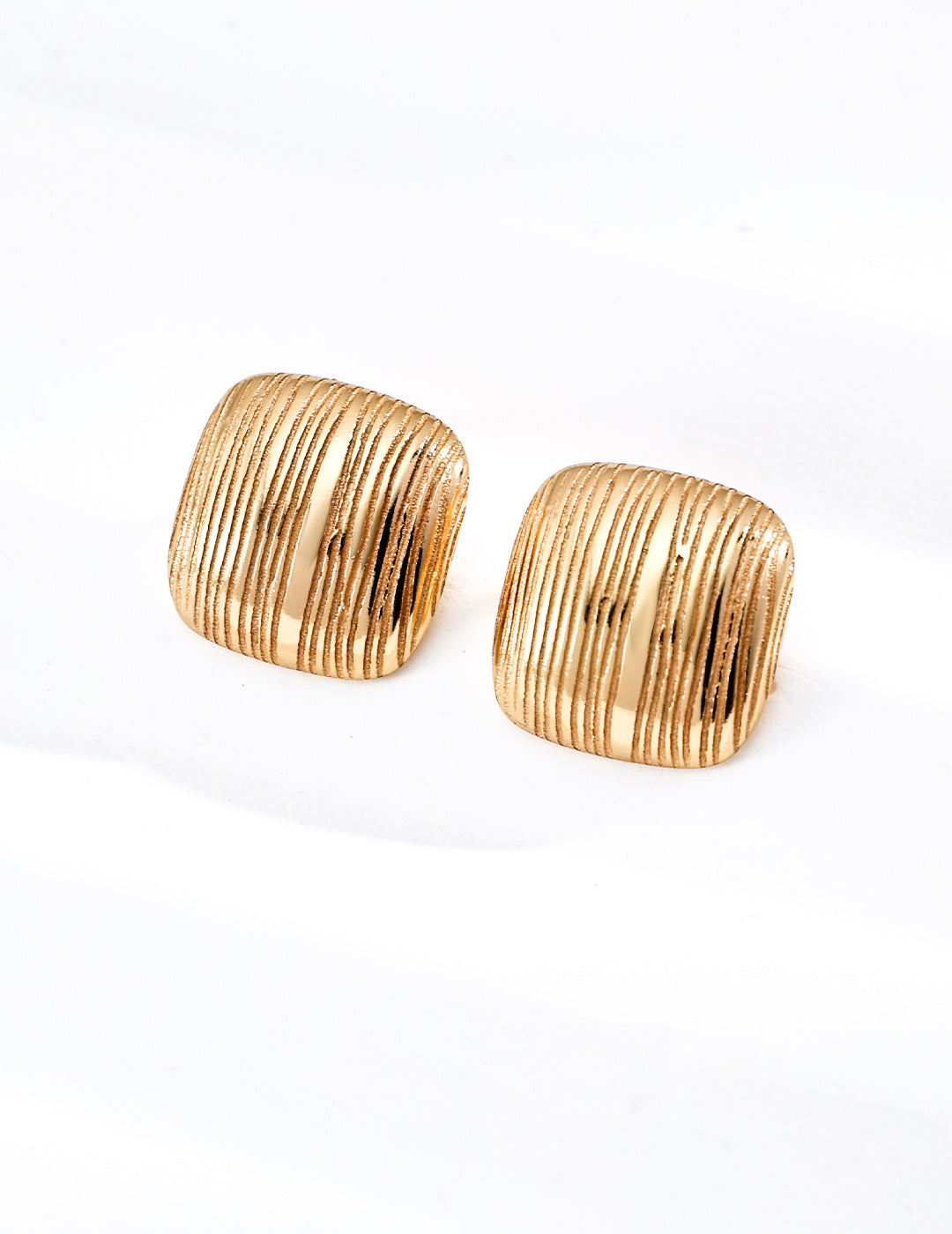 Textured Geometric Stud Earrings