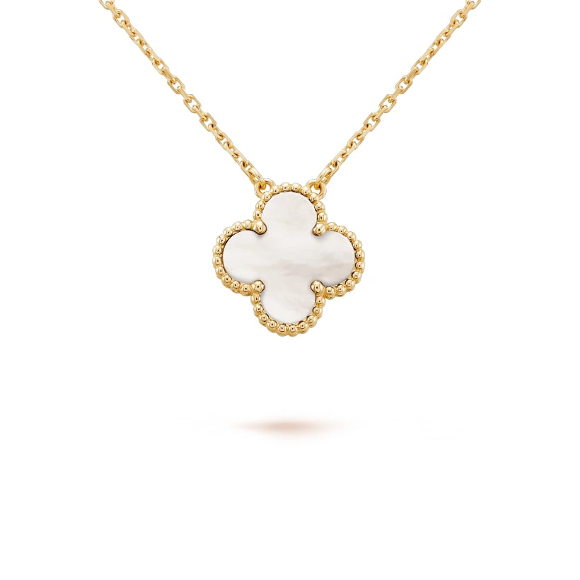 Wanderlust Studio Clover Leaf Necklace, 925 Silver, 18k Gold Plated