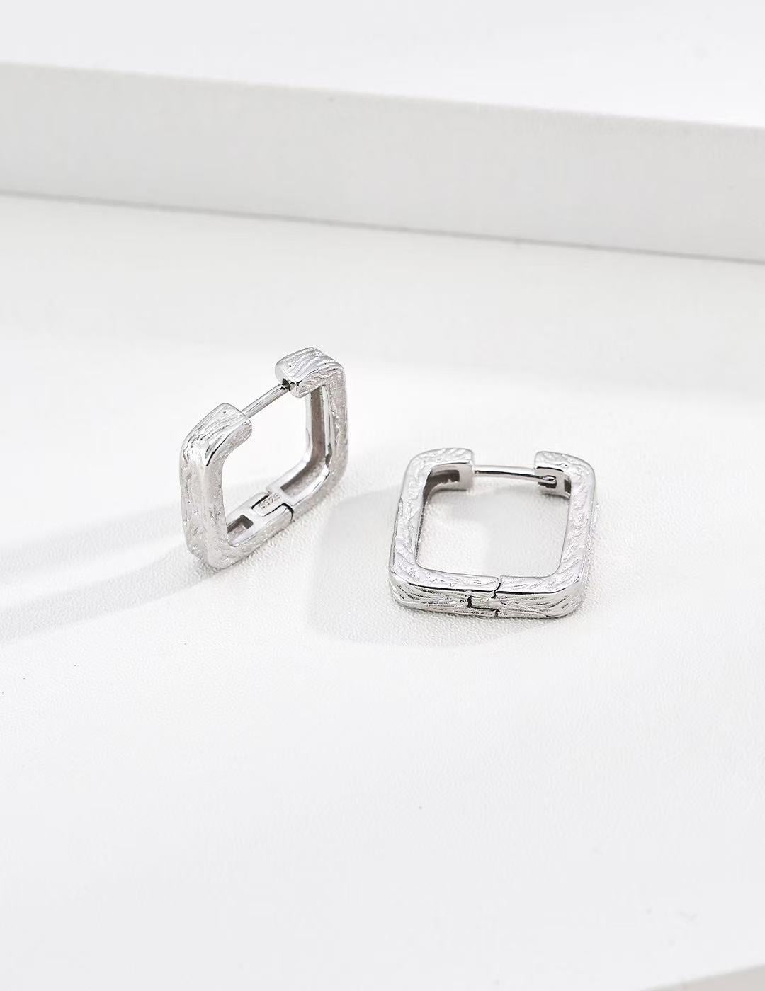Forest Texture Square Hoop Earrings