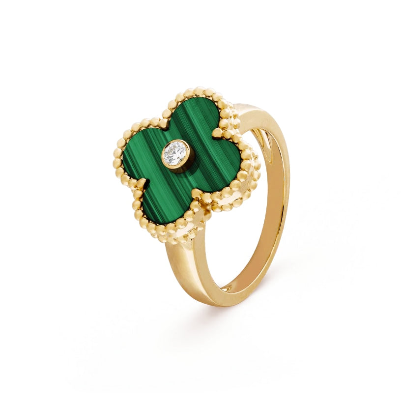 Wanderlust Studio Clover Leaf Ring,925 Silver, 18k Gold Plated