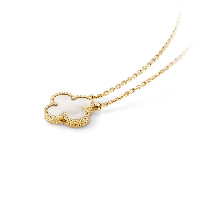 Wanderlust Studio Clover Leaf Necklace, 925 Silver, 18k Gold Plated