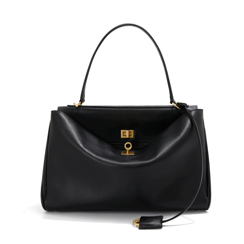 Women's Minimalist Rodeo Curved Genuine Leather Shoulder Bag