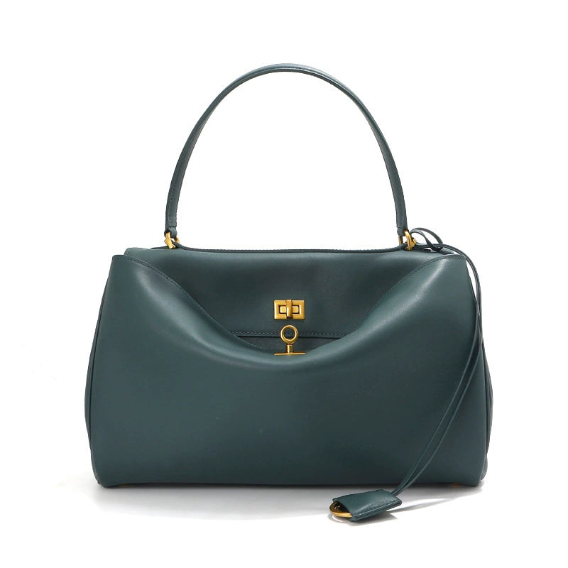 Women's Minimalist Rodeo Curved Genuine Leather Shoulder Bag