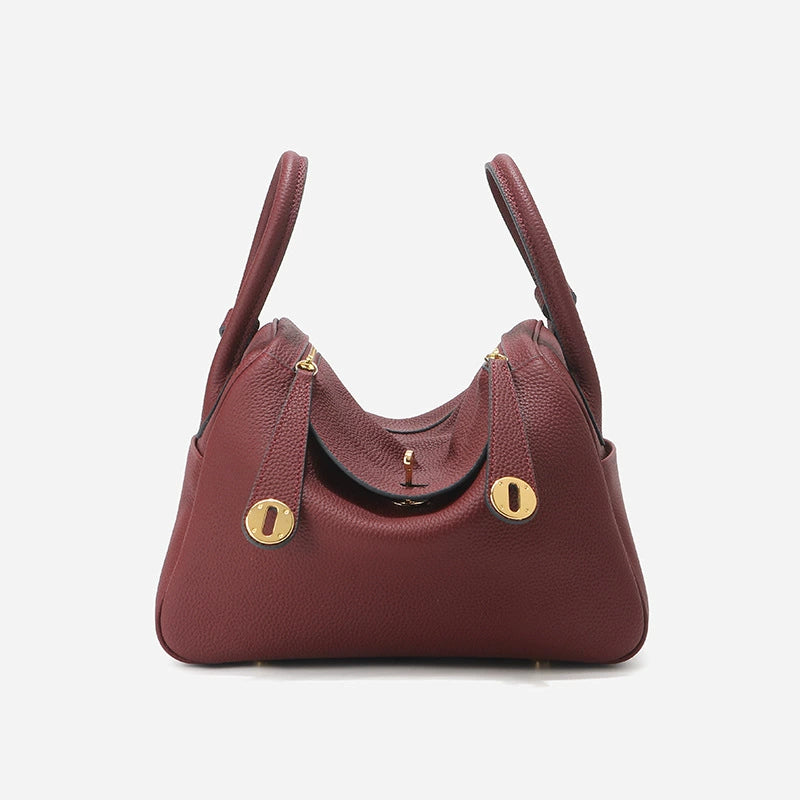 Women’s Minimalist Genuine Leather Cat Eye Decorated Crossbody Shoulder Handbag