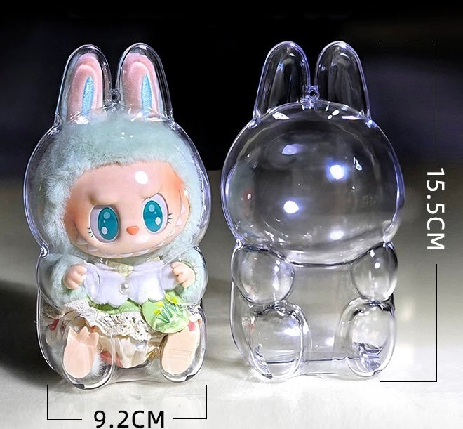 Wanderlust Studio Clear protective case for Labubu The Monsters Have a Seat Vinyl Plush Pendant
