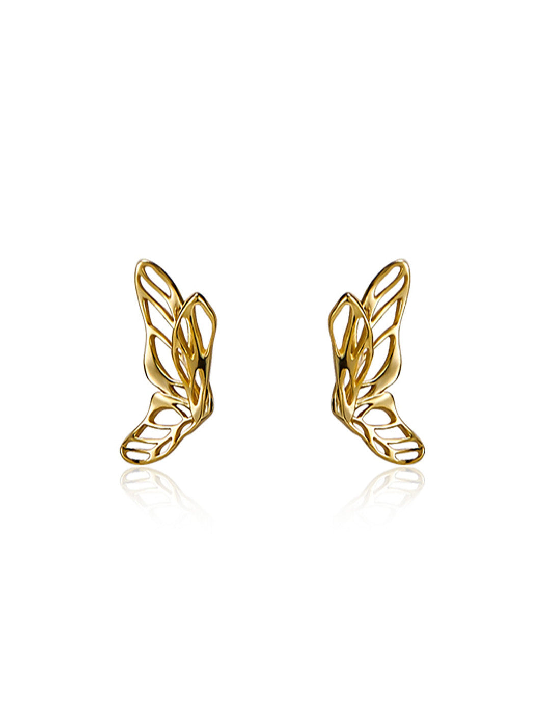 Openwork Butterfly Earrings - Dimensional Layered Wing Studs, Elegant Insect Jewelry