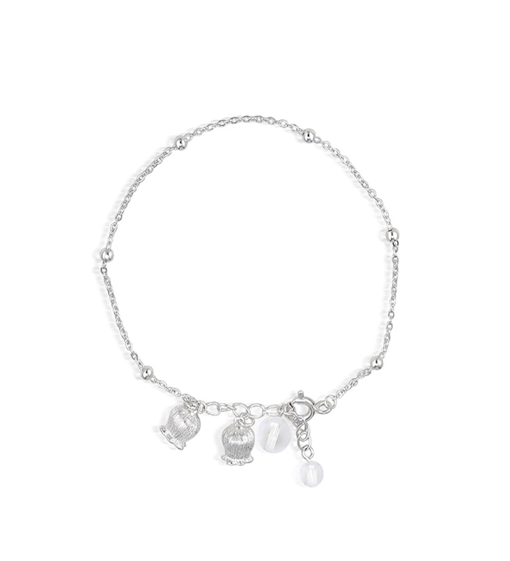 Lily of the Valley Pendant - Elegant Teardrop Crystal on a Dainty Chain