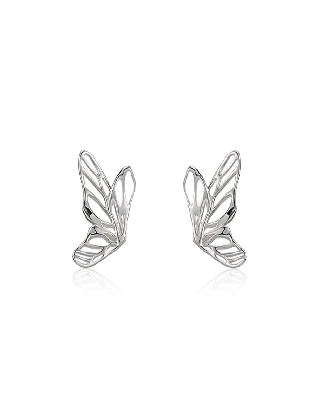 Openwork Butterfly Earrings - Dimensional Layered Wing Studs, Elegant Insect Jewelry