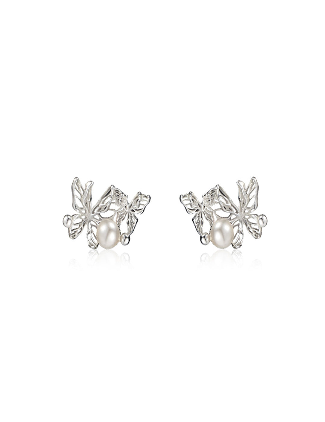 Openwork Butterfly Earrings - Dimensional Layered Wing Studs, Elegant Insect Jewelry