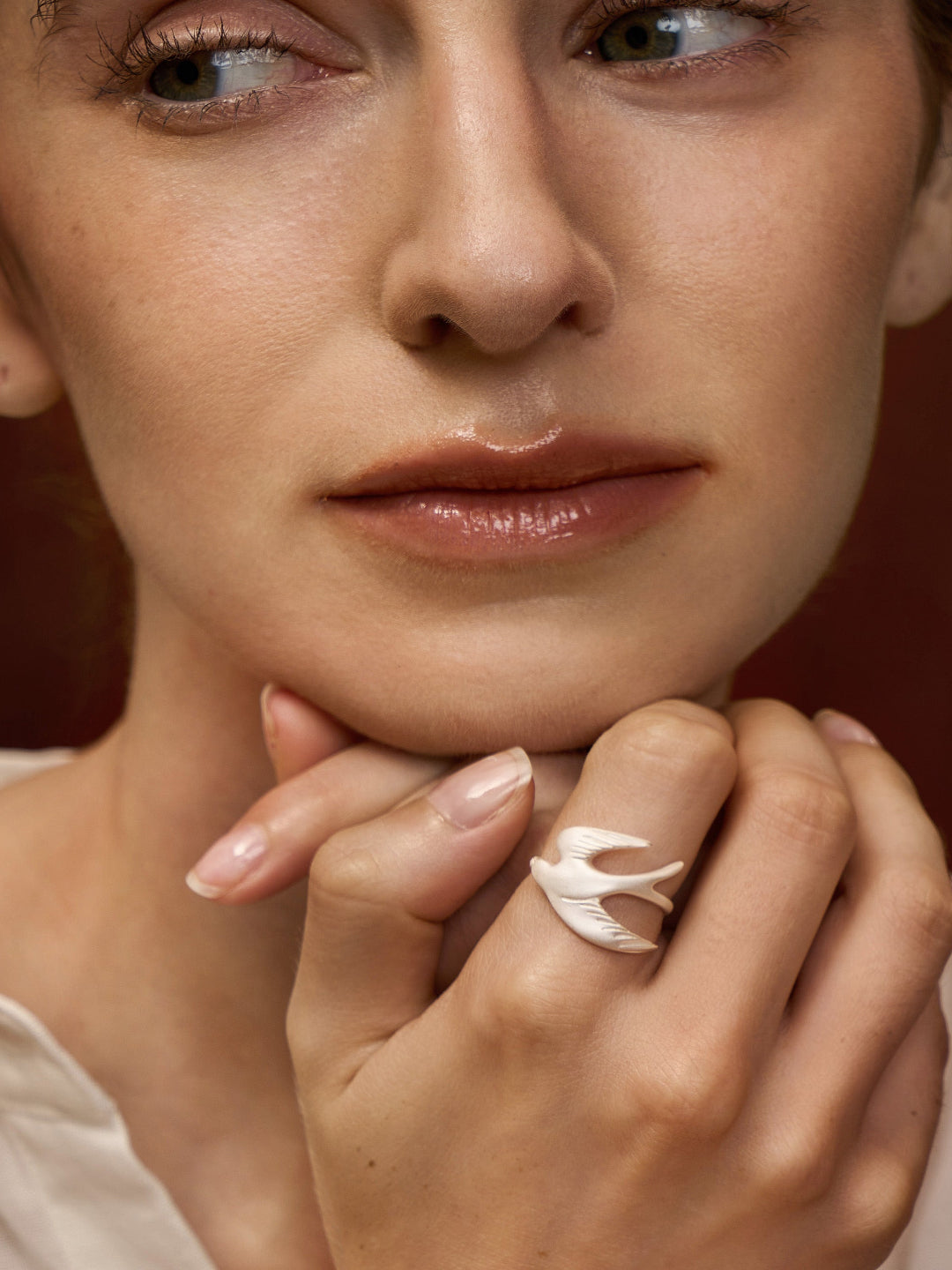 Chasing Dreams Bird Ring - Soaring Swallow & Pearl Statement Finger Ring