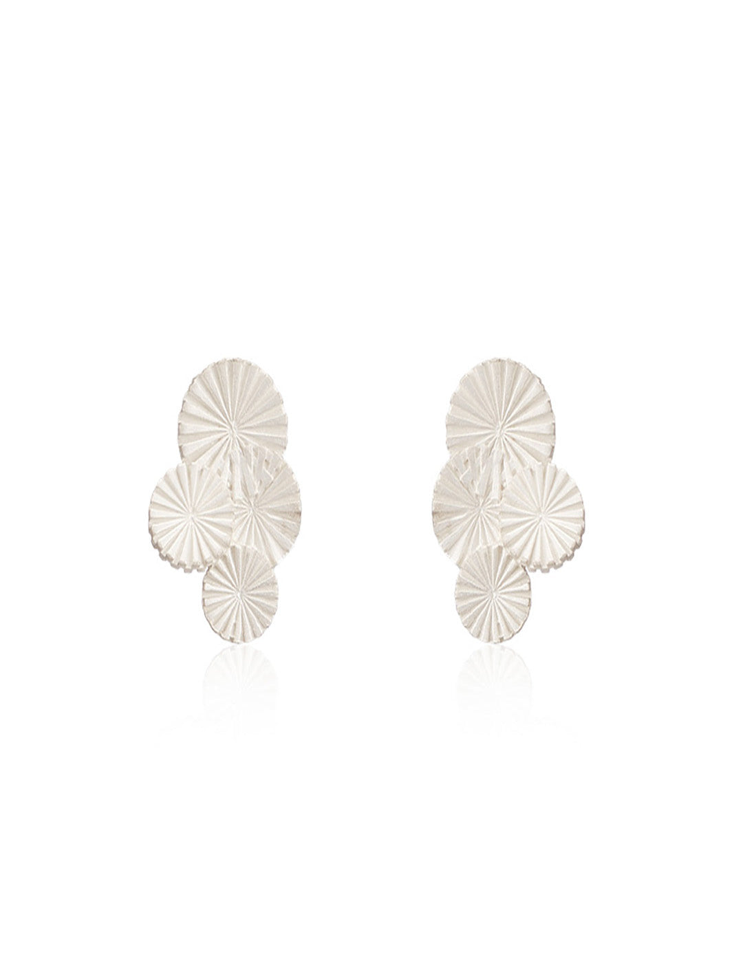 Japanese Style Pine Cone Earrings - Textured Wrinkled Stacking Studs