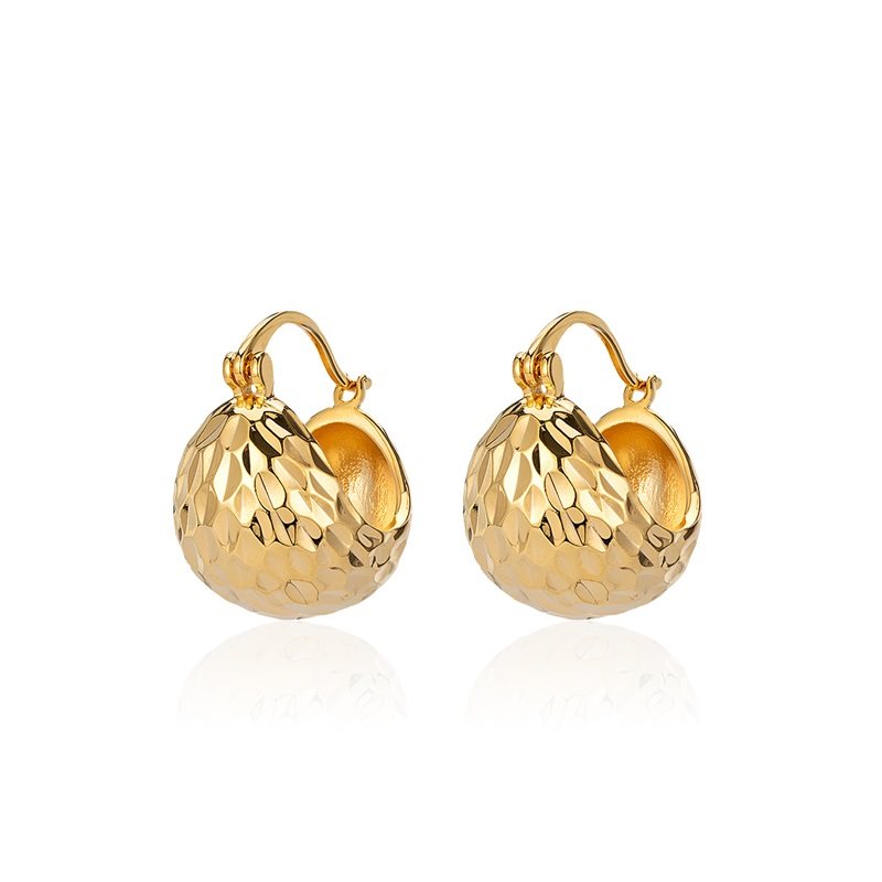 French Brushed Metal Earrings – Elegant Lightweight Luxury Design