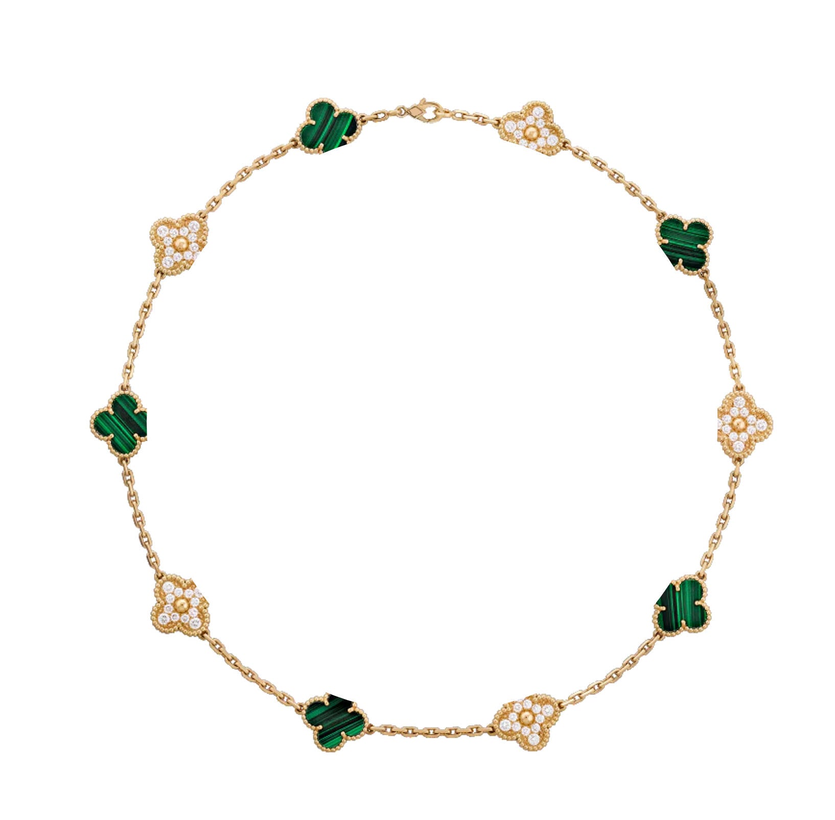 Vintage Clover 925 Silver Necklace, 18k Gold Plated, 10 Motifs