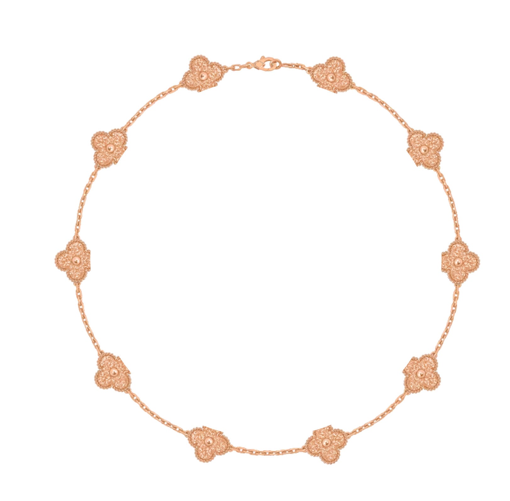 Vintage Clover 925 Silver Necklace, 18k Gold Plated, 10 Motifs