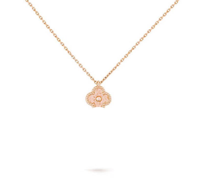 Clover Leaf Necklace, 925 Silver, 18k Gold Plated
