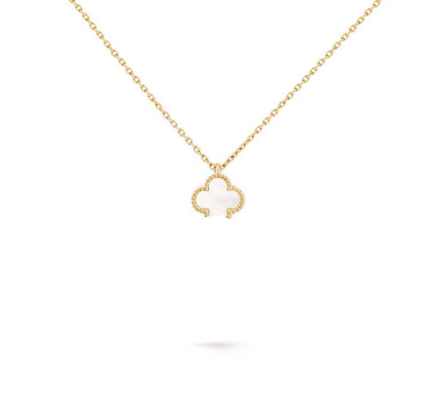 Clover Leaf Necklace, 925 Silver, 18k Gold Plated