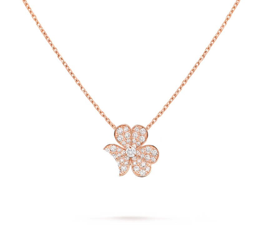 Frivole pendant, Clover Pendant Necklace, Chain 925 Sterling Silver, 18K Gold Plated