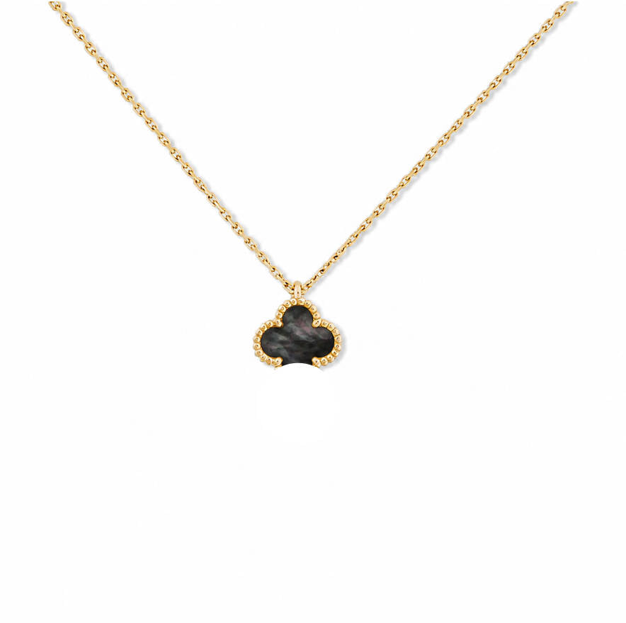 Clover Leaf Necklace, 925 Silver, 18k Gold Plated