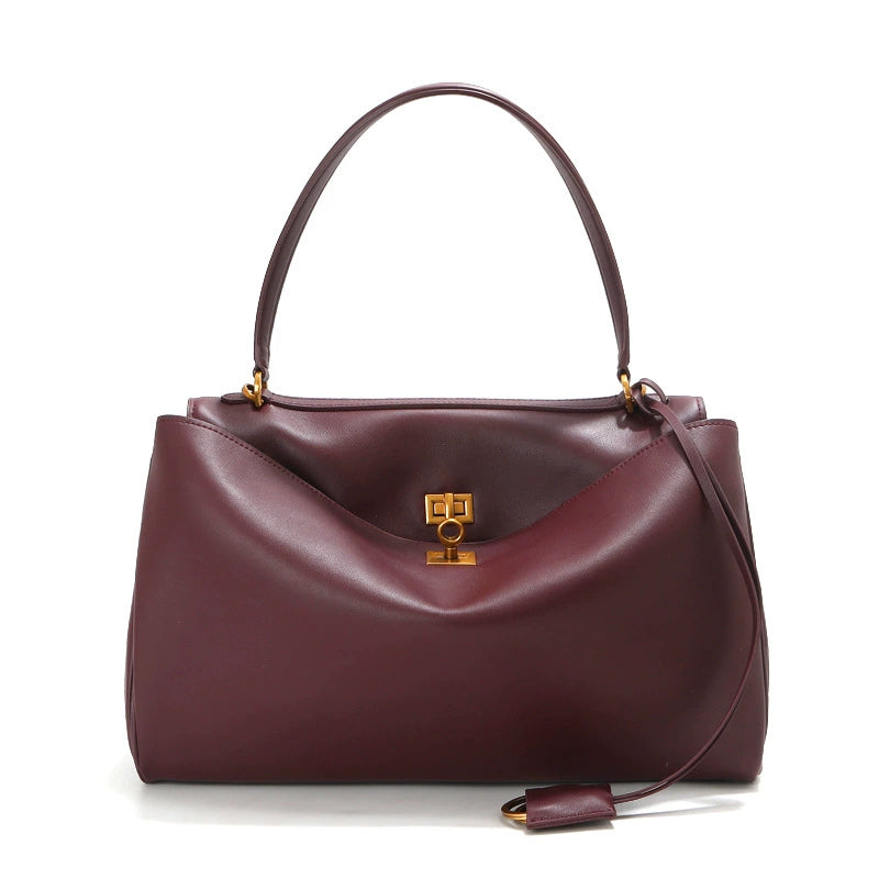 Women's Minimalist Rodeo Curved Genuine Leather Shoulder Bag