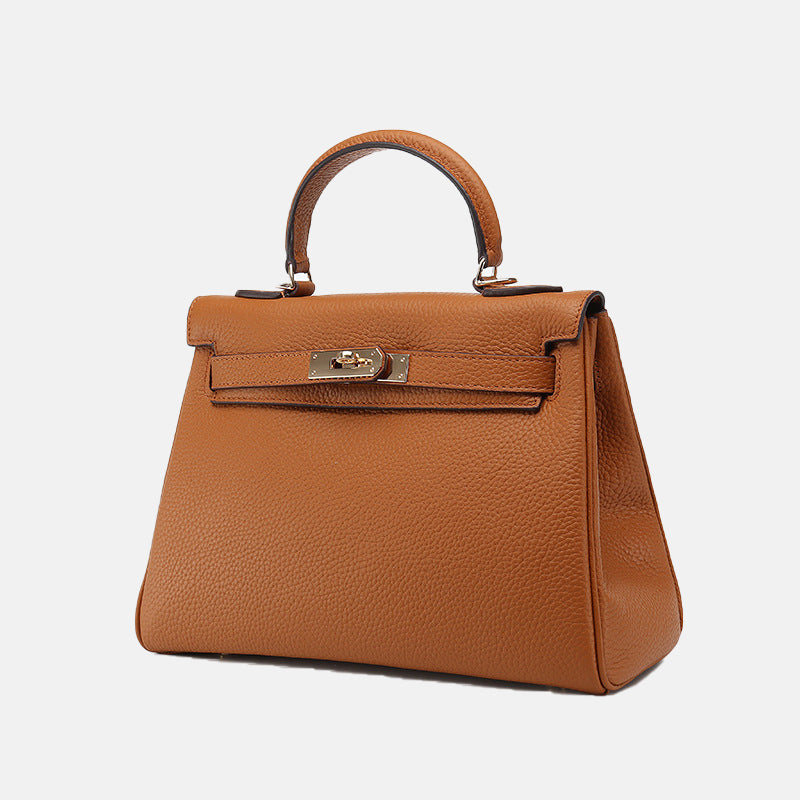 Women’s Lychee Grain Top Handle Bags in Genuine Leather