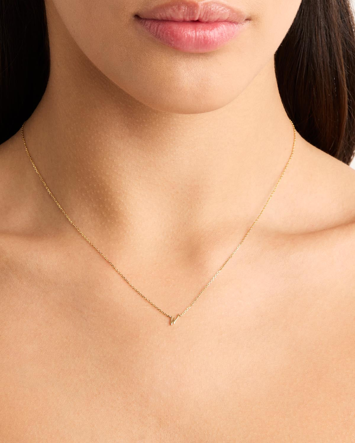 18k Plating Gold Love Letter Necklace