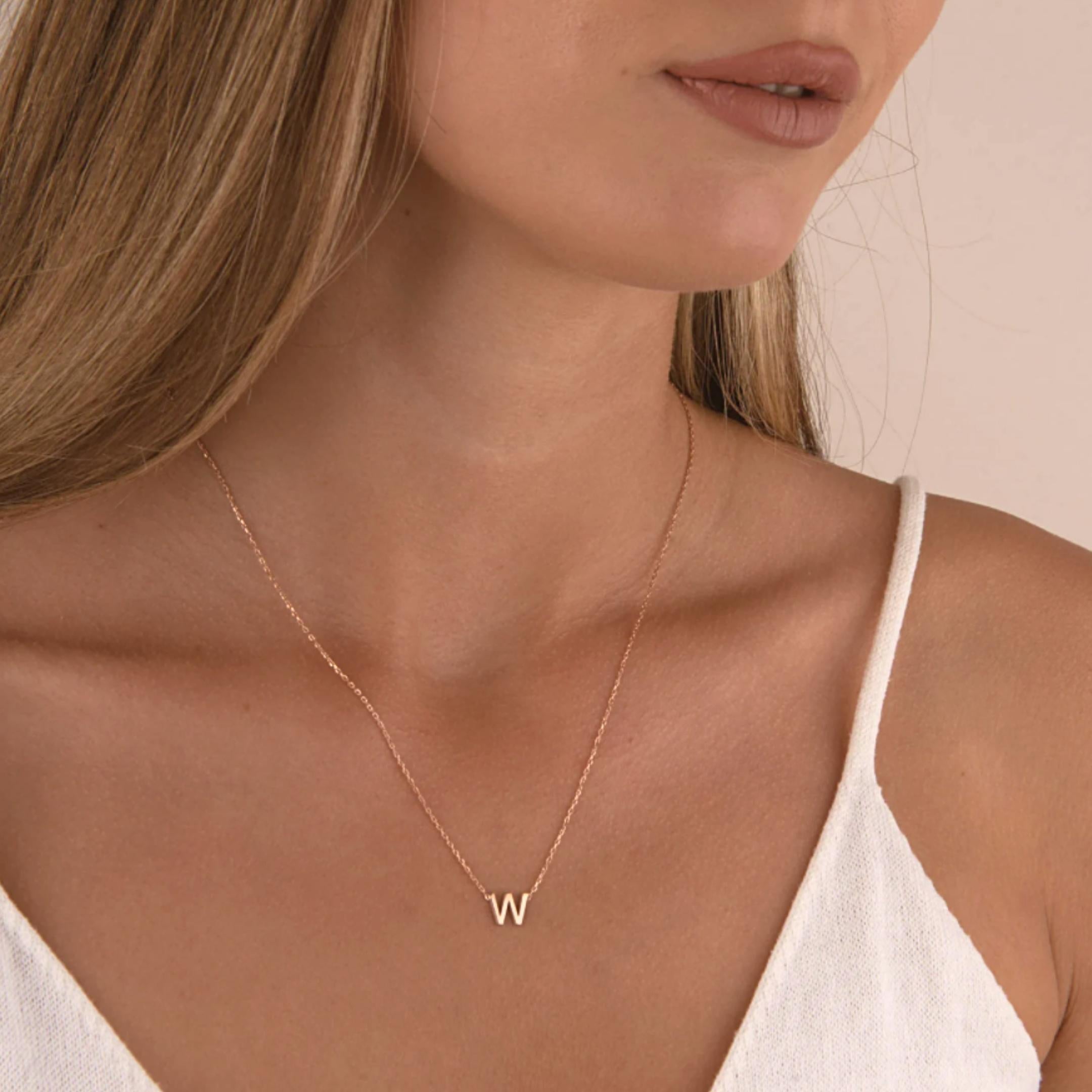 Wanderlust Studio Original Single Initial Letter Necklace